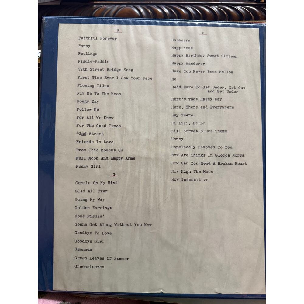 Vintage Album Collection of Songs Alphabetic (F-H) Titles 40+ Sheet Music Songs